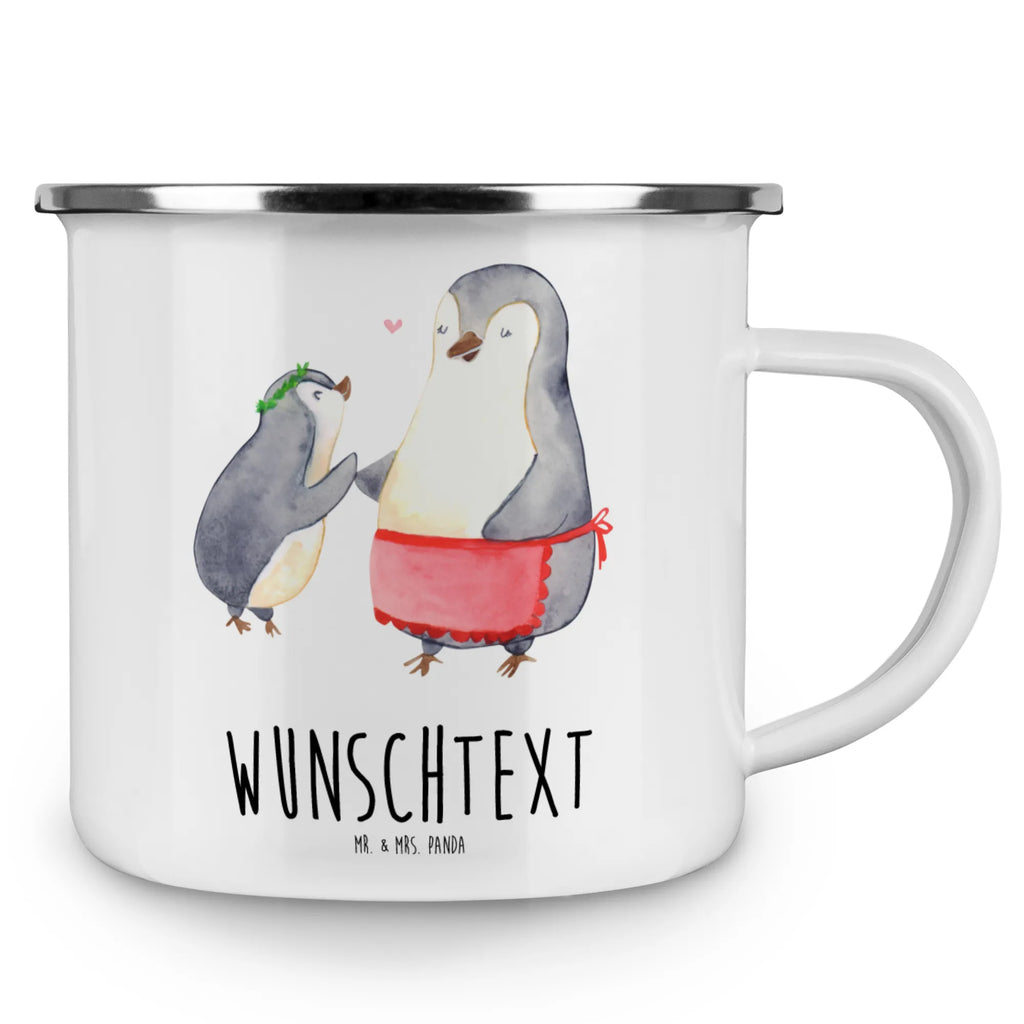 Personalised enamel cup Penguin with child Family, Father's Day, Mother's Day, brother, sister, Mom, Dad, Birthday, Gift, Mummy, Mother, Mommy