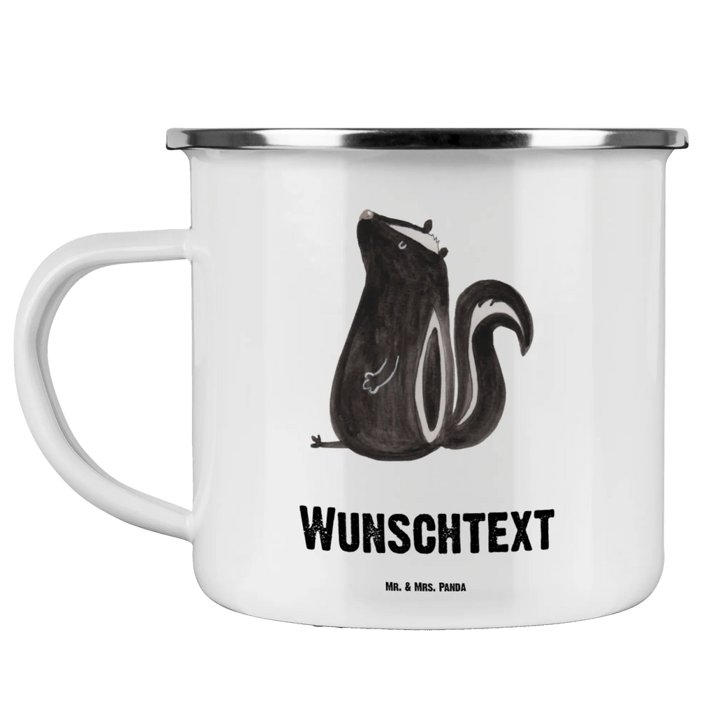 Personalised enamel cup skunk Sit Skunk, predator, slogan, stinker, stinky, wild animal, office, law, skunk, know-it-all