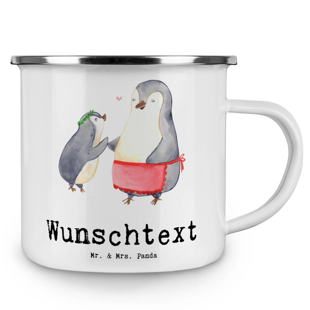 Personalised enamel cup penguin Best mom in the world for, thank you, gift, giving, birthday, birthday present, gift idea, souvenir, make you happy, gift tip, Ma, Mutti, Mama, Super Mom, Mother, Mother&#39;s Day, Best, Best Mom, Thank You, Son, Mommy, Daughter