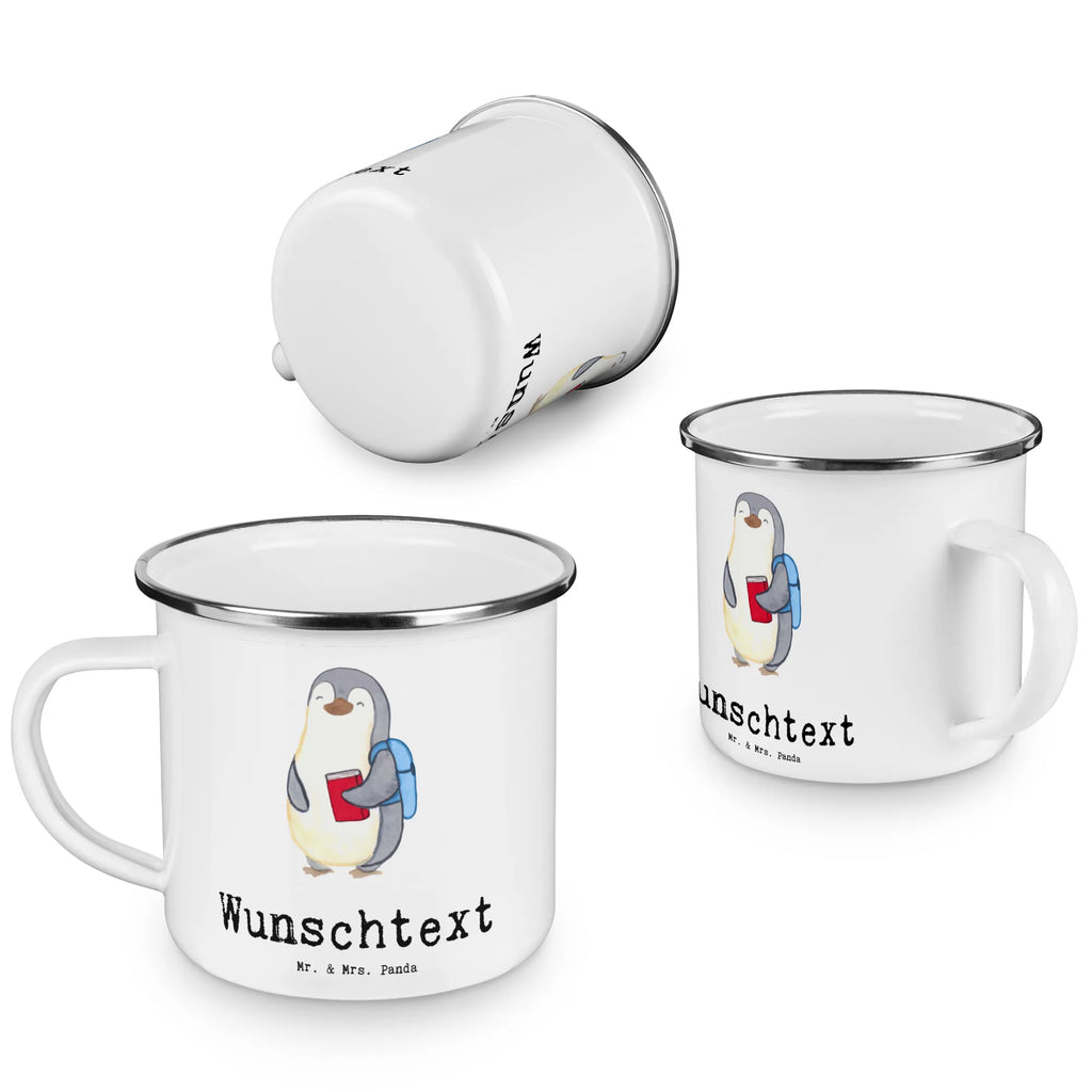Personalised enamel cup penguin Best grandson in the world for, thank you, gift, giving, birthday, birthday present, gift idea, souvenir, make you happy, gift tip, child from son, grandpa, grandchild, child from daughter, grandson, grandma, christening, Grandson