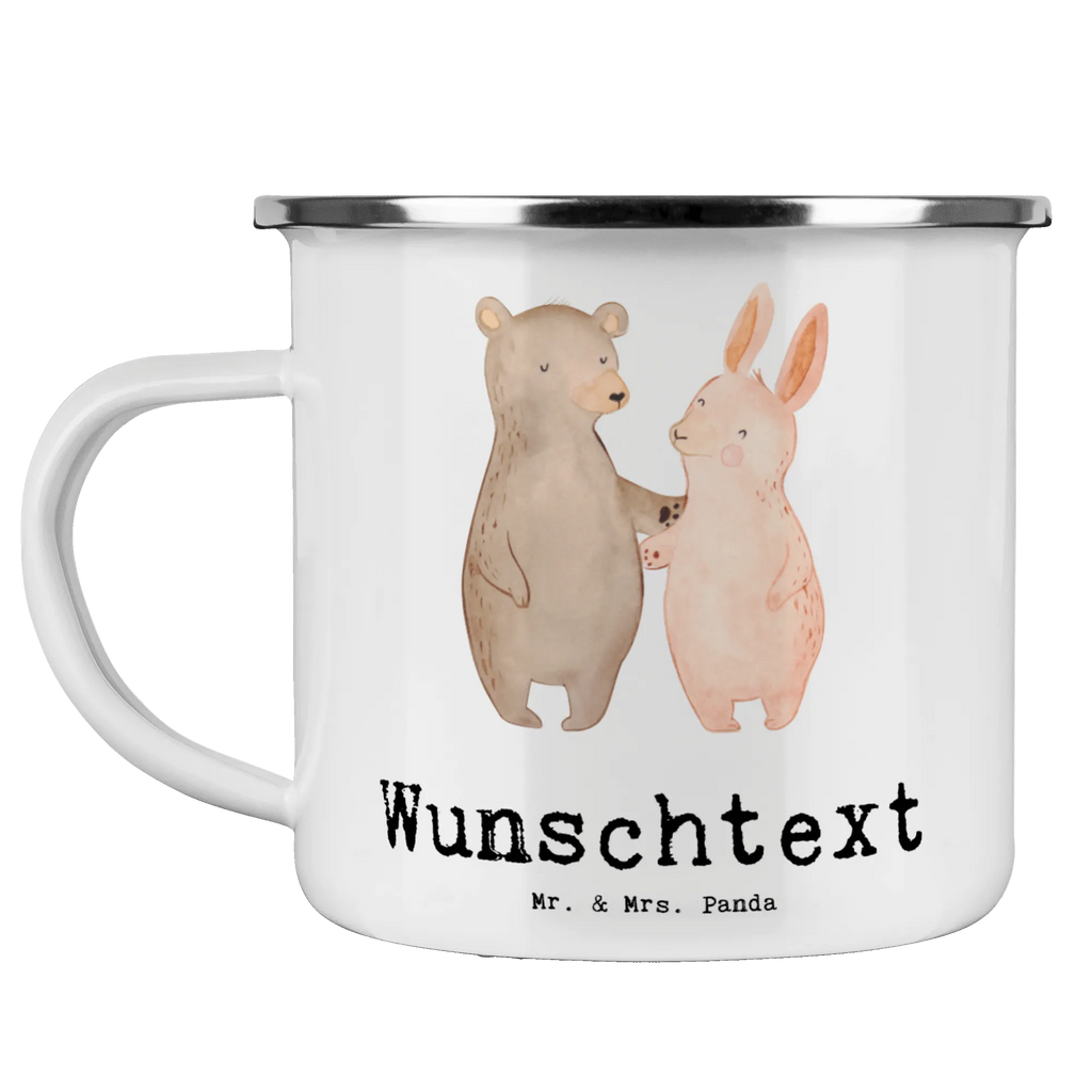 Personalised enamel cup Hare best buddy in the world for, thank you, gift, giving, birthday, birthday present, gift idea, souvenir, make you happy, gift tip, best friends, buddy, colleague, best friend, cronies, friendship, bro, best, sweetheart