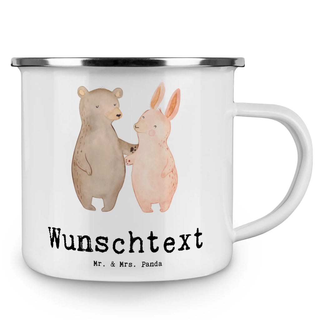 Personalised enamel cup Hare best buddy in the world for, thank you, gift, giving, birthday, birthday present, gift idea, souvenir, make you happy, gift tip, best friends, buddy, colleague, best friend, cronies, friendship, bro, best, sweetheart