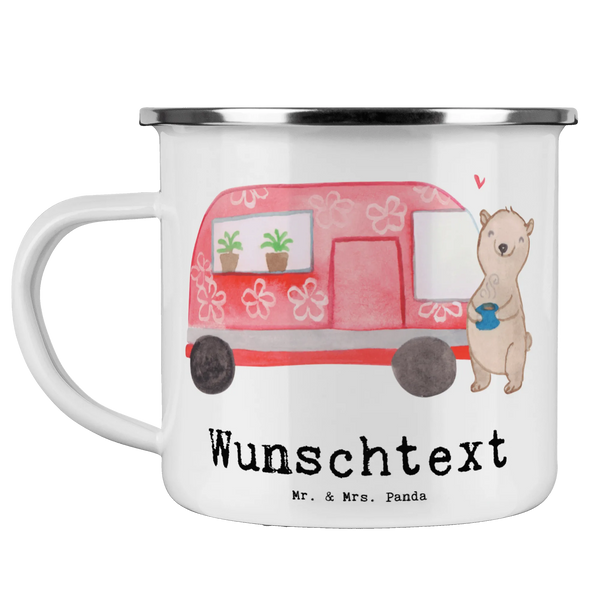 camping tasse personalisiert Personalisierte Emaille Bär Camper, Campingplatz, Urlaub, Zelten Farbe:Ente Mountainbike Umag - 23 ANSI