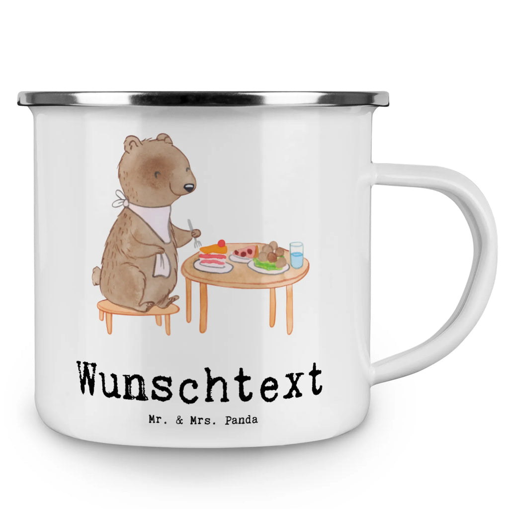 Personalised enamel cup bear to eat out Gift, sport, hobby, giving, thank you, award, profit, athlete, restaurant, dining out, Eating out, eating out