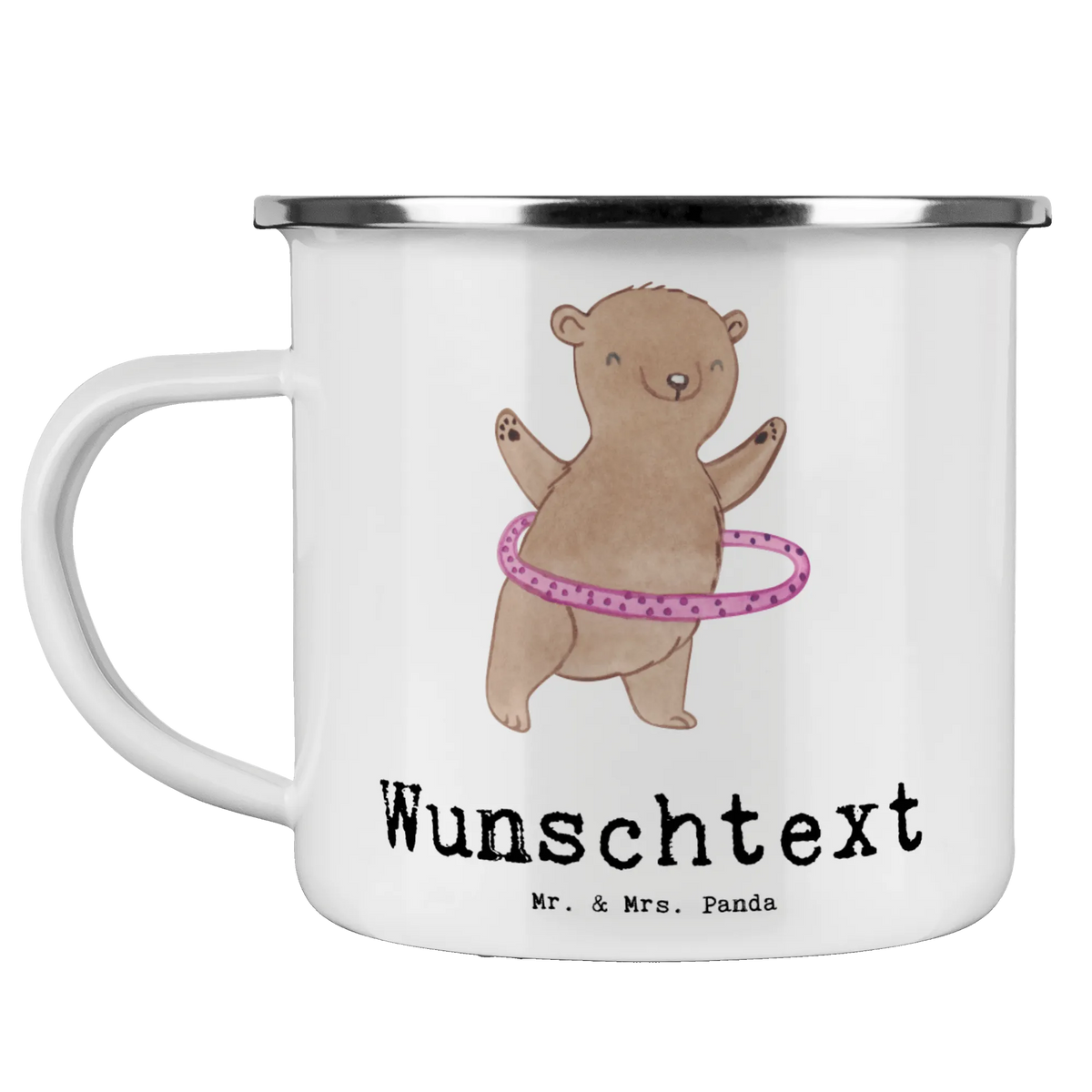 Personalised enamel cup bear hula hoops Gift, sport, hobby, giving, thank you, award, profit, athlete, Hula Hoop, fitness, training