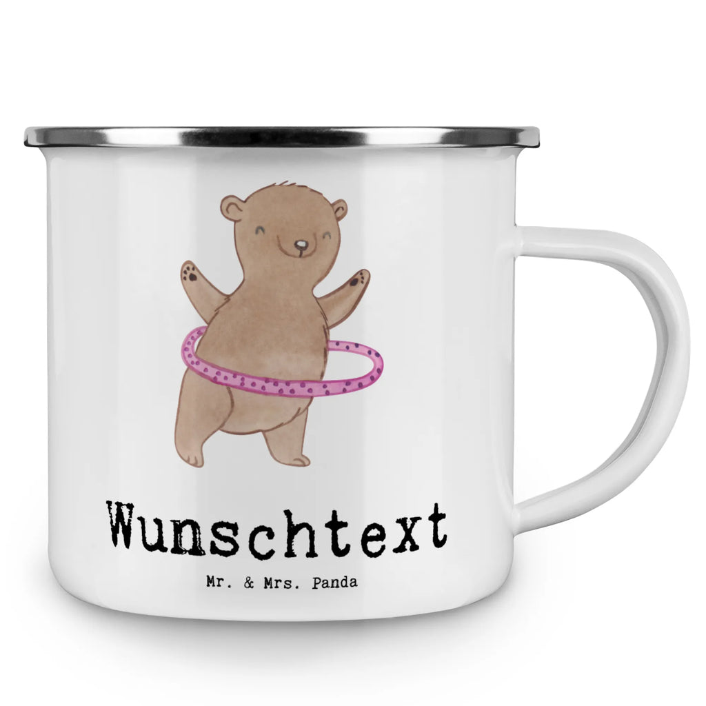 Personalised enamel cup bear hula hoops Gift, sport, hobby, giving, thank you, award, profit, athlete, Hula Hoop, fitness, training