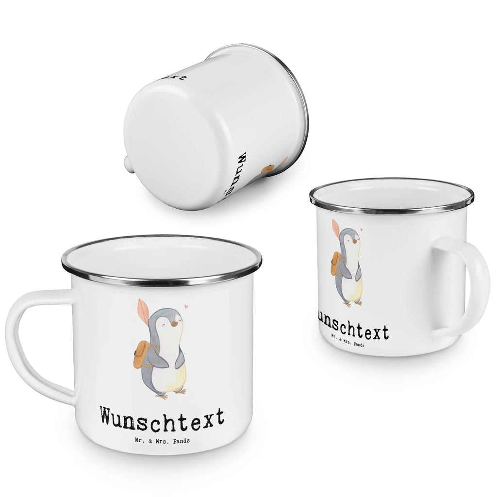 Personalised enamel cup penguin Side trip Gift, sport, hobby, giving, thank you, award, profit, athlete, trip, destinations, Make trips, travel