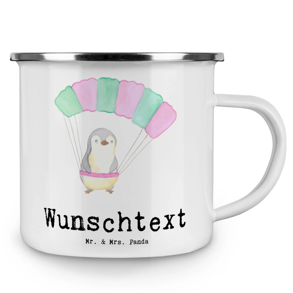 Personalisierte Emaille Tasse Pinguin Fallschirm springen tasse selbst gestalten, Campingtasse personalisiert, Namenstasse, tasse mit namen, Emaille Tasse mit Namen, personalisierte tasse, Emaille Tasse personalisiert, personalisierte tassen, tasse bedrucken, Campinggeschirr personalsisert, Campingtasse bedrucken, tassen bedrucken, Geschenk, Sport, Sportart, Hobby, Schenken, Danke, Dankeschön, Auszeichnung, Gewinn, Sportler, Skydive, Fallschirmspringen, Fallschirmsprung