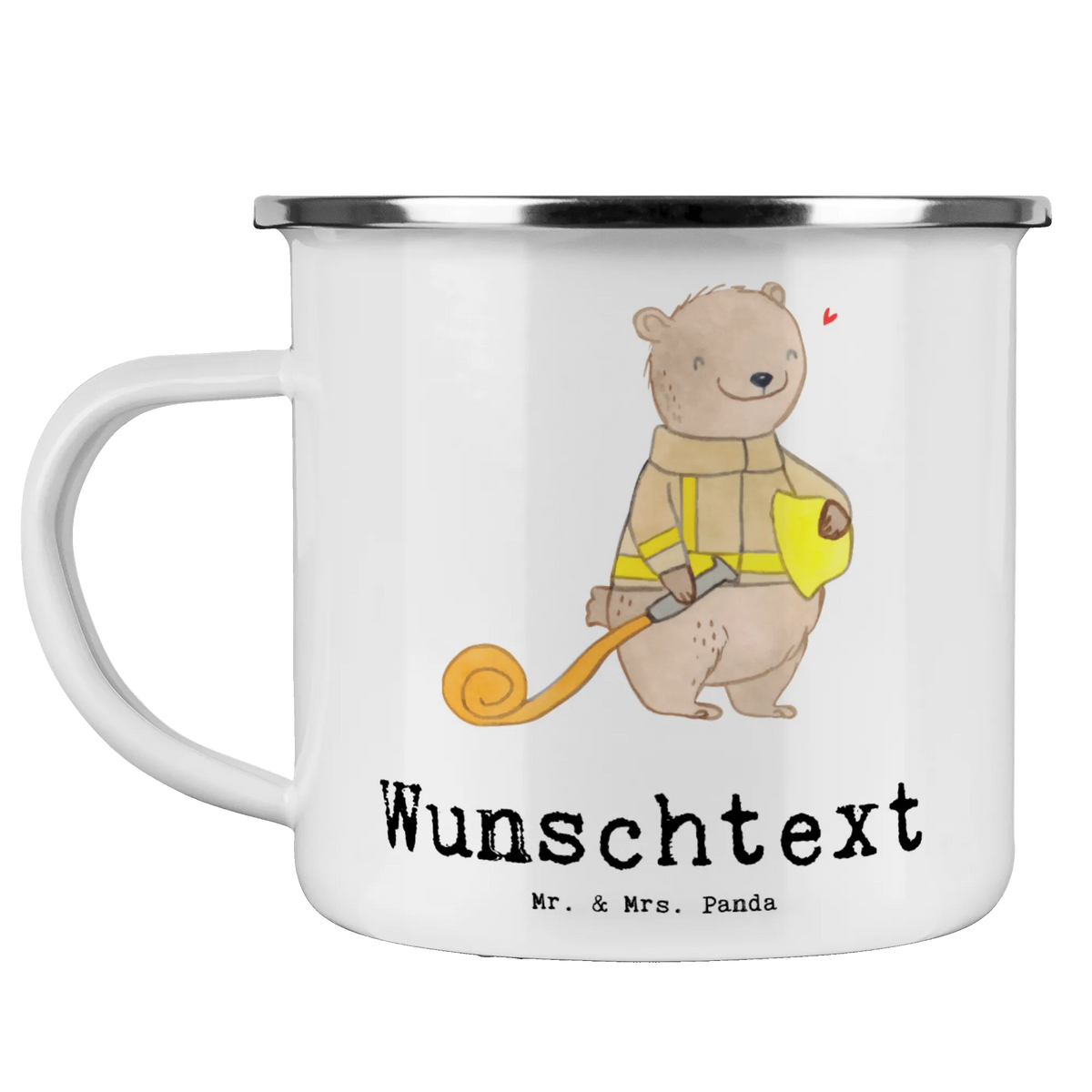Personalised enamel cup bear Volunteer firefighter Gift, sport, hobby, giving, thank you, award, profit, athlete, fire brigade deployment, Volunteer fire brigade, fire brigade festival, fire brigade honor, fire brigade saying, days with the fire brigade, fire service, youth fire brigade, fire brigade team