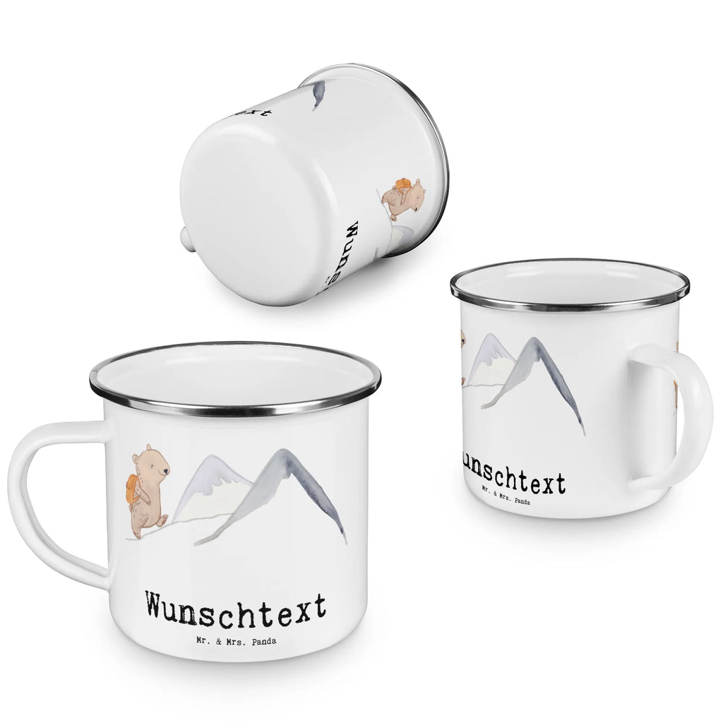 Personalised enamel cup bear Rockclimbing Gift, sport, hobby, giving, thank you, award, profit, athlete, trekking, alpinism, hiking, mountain sports, alpine hiking, Mountaineering