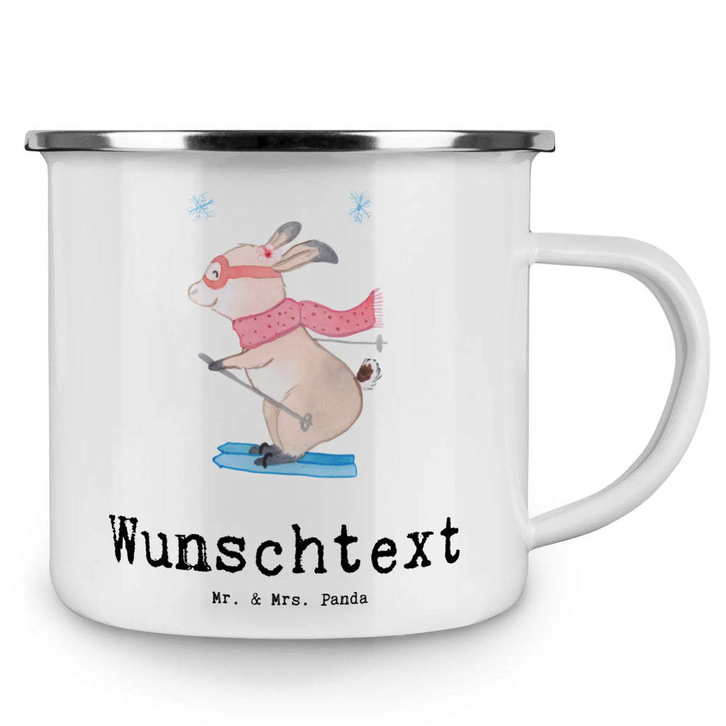 Personalisierte Emaille Tasse Hase Skifahren personalisierte tasse, Namenstasse, tasse bedrucken, Emaille Tasse mit Namen, Campingtasse bedrucken, tassen bedrucken, personalisierte tassen, tasse mit namen, tasse selbst gestalten, Campinggeschirr personalsisert, Emaille Tasse personalisiert, Campingtasse personalisiert, Geschenk, Sport, Sportart, Hobby, Schenken, Danke, Dankeschön, Auszeichnung, Gewinn, Sportler, Skiwettbewerb, Skisport, Skirennen, Ski fahren, Skifahren