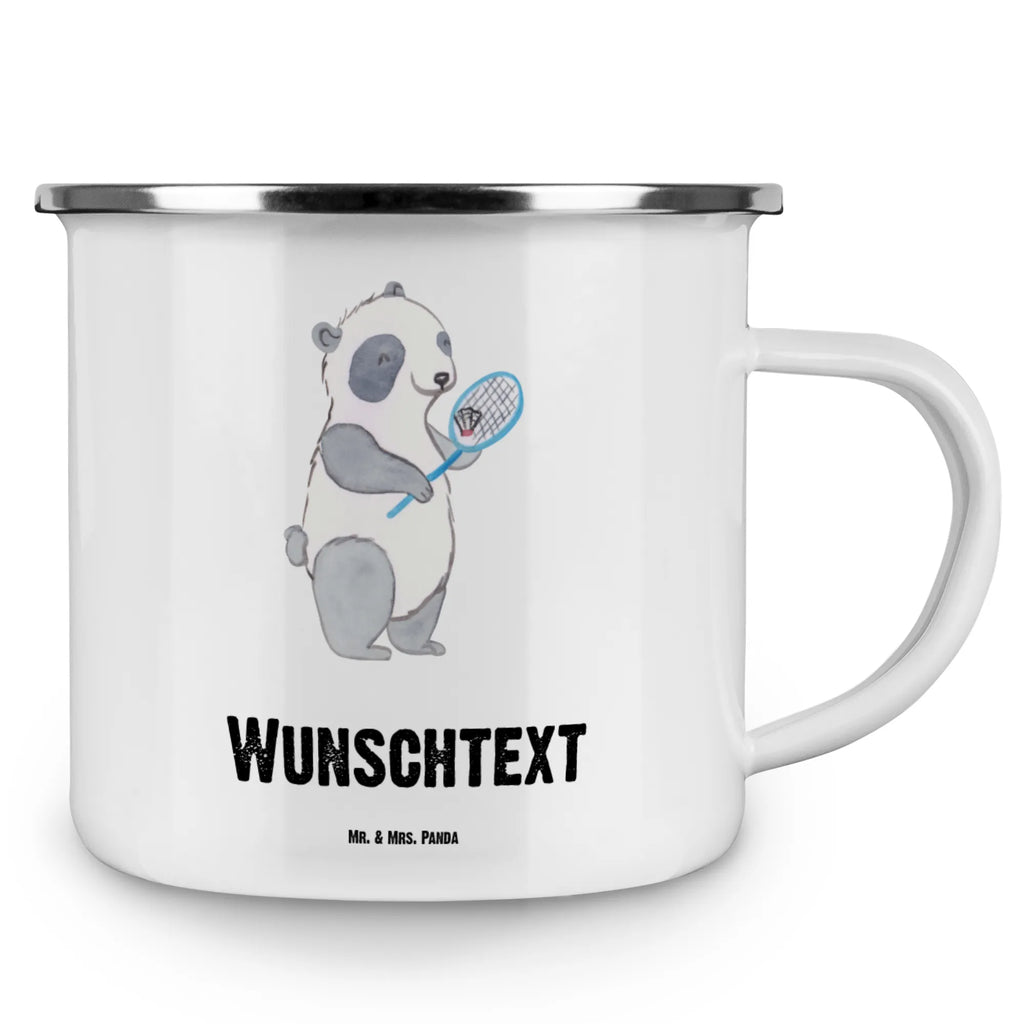 Personalisierte Emaille Tasse Panda Badminton Emaille Tasse personalisiert, Campingtasse bedrucken, Namenstasse, personalisierte tassen, Emaille Tasse mit Namen, personalisierte tasse, tasse selbst gestalten, tasse mit namen, Campinggeschirr personalsisert, tassen bedrucken, Campingtasse personalisiert, tasse bedrucken, Geschenk, Sport, Sportart, Hobby, Schenken, Danke, Dankeschön, Auszeichnung, Gewinn, Sportler, Badminton, Badminton spielen