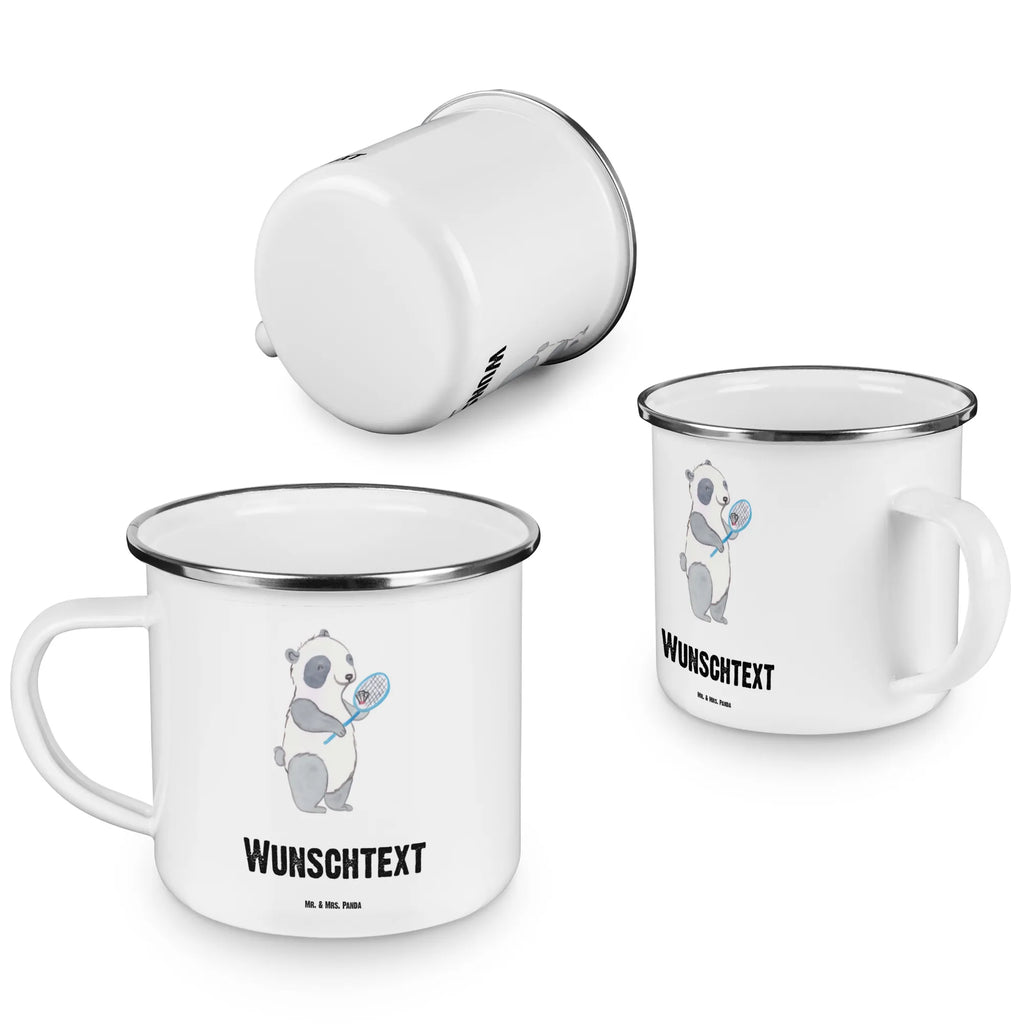 Personalisierte Emaille Tasse Panda Badminton Emaille Tasse personalisiert, Campingtasse bedrucken, Namenstasse, personalisierte tassen, Emaille Tasse mit Namen, personalisierte tasse, tasse selbst gestalten, tasse mit namen, Campinggeschirr personalsisert, tassen bedrucken, Campingtasse personalisiert, tasse bedrucken, Geschenk, Sport, Sportart, Hobby, Schenken, Danke, Dankeschön, Auszeichnung, Gewinn, Sportler, Badminton, Badminton spielen