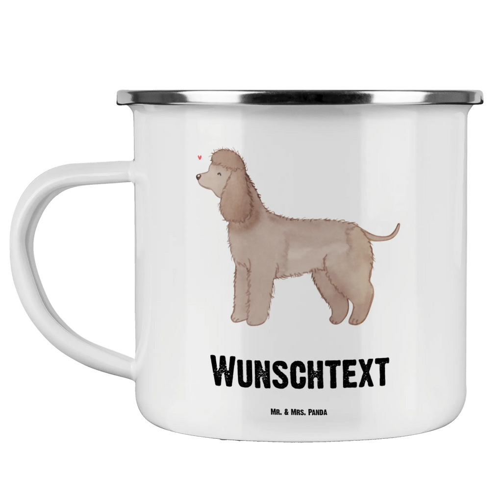 Personalisierte Emaille Tasse Irish Water Spaniel Lebensretter Namenstasse, Campinggeschirr personalsisert, tassen bedrucken, tasse mit namen, Campingtasse personalisiert, tasse bedrucken, personalisierte tasse, Emaille Tasse personalisiert, tasse selbst gestalten, Emaille Tasse mit Namen, Campingtasse bedrucken, personalisierte tassen, Hund, Hunderasse, Rassehund, Hundebesitzer, Geschenk, Tierfreund, Schenken, Welpe, Irish Water Spaniel, Jagdhund