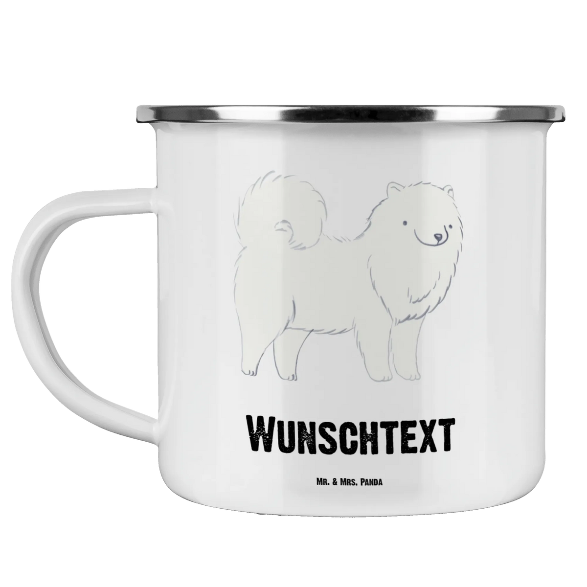 Personalised enamel cup Samoyed Lifesaver Dog, dog breed, purebred dog, dog owner, gift, animal lover, giving, puppy