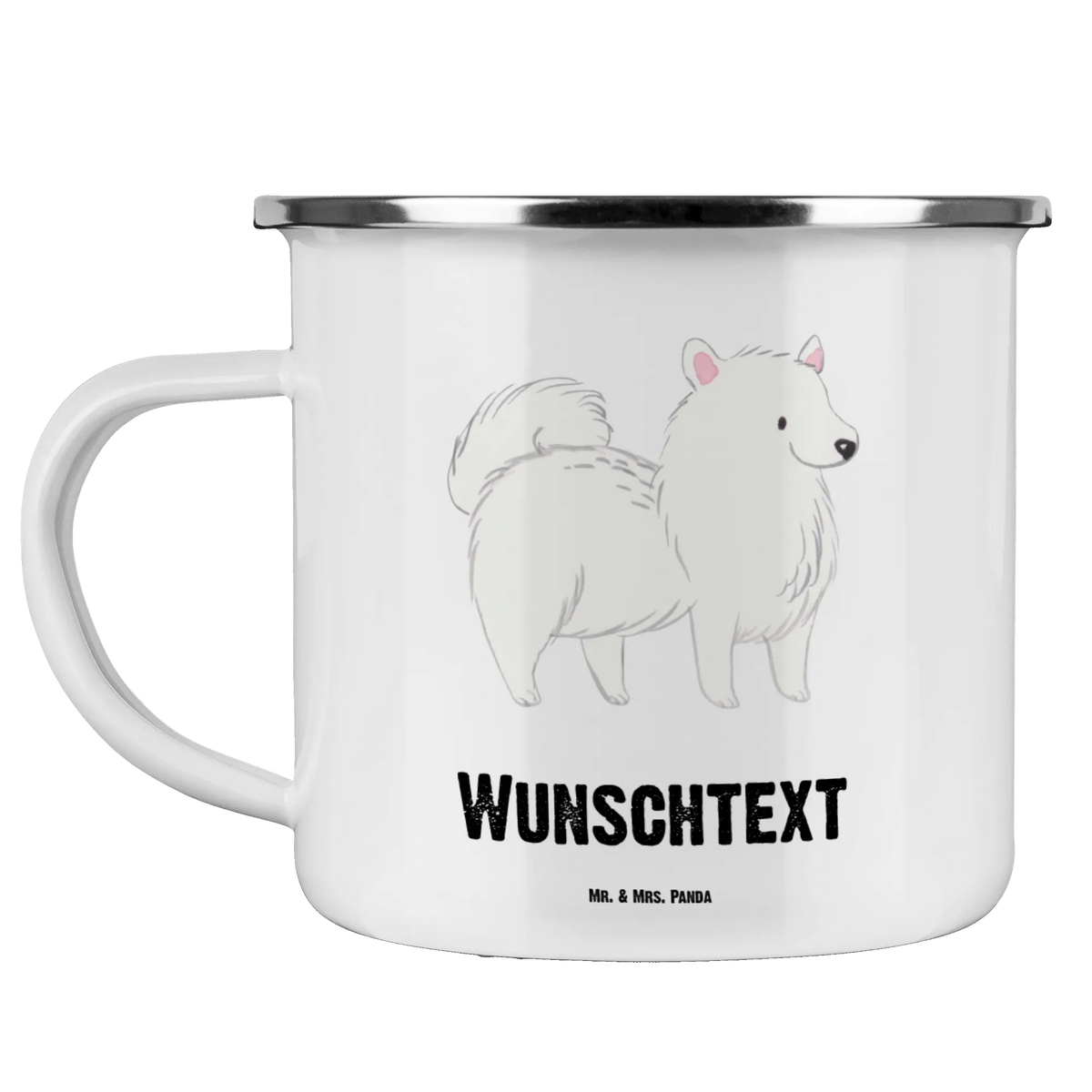 Personalised enamel cup Spitz Lifesaver Dog, dog breed, purebred dog, dog owner, gift, animal lover, giving, puppy