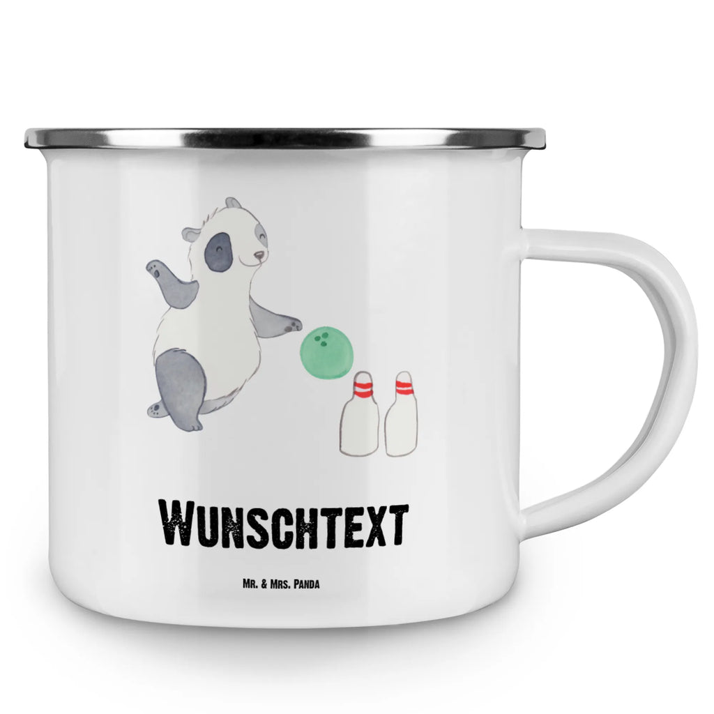 Personalised enamel cup panda bowling Gift, sport, hobby, giving, thank you, award, profit, athlete, bowling alley, bowling trip, bowling, go bowling, bowling center, bowling party
