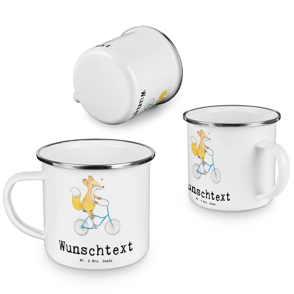 Personalisierte Emaille Tasse Fuchs Fahrrad fahren personalisierte tassen, Emaille Tasse mit Namen, tassen bedrucken, tasse mit namen, tasse selbst gestalten, personalisierte tasse, Campinggeschirr personalsisert, Emaille Tasse personalisiert, tasse bedrucken, Namenstasse, Campingtasse personalisiert, Campingtasse bedrucken, Geschenk, Sport, Sportart, Hobby, Schenken, Danke, Dankeschön, Auszeichnung, Gewinn, Sportler, Trekking, Mountainbiking, Radsport, Fahrrad fahren, Radeln