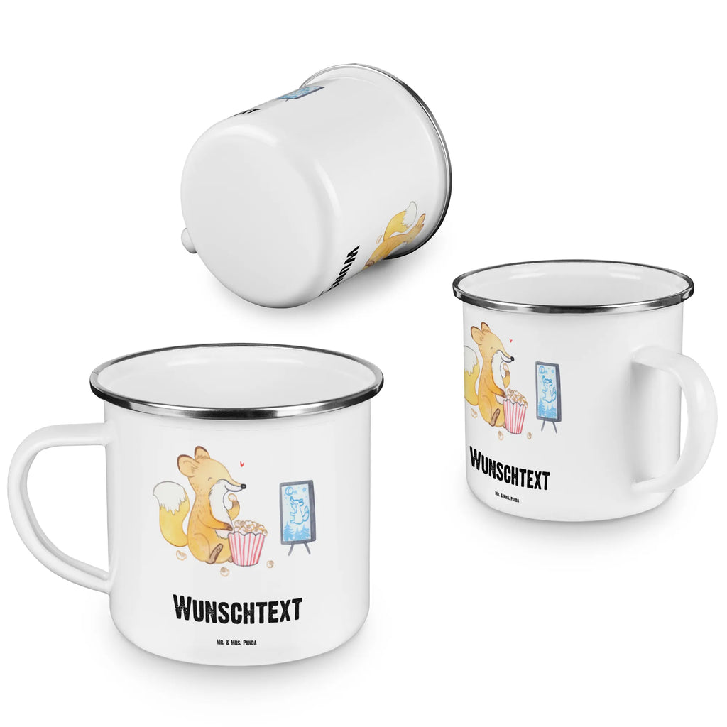 Personalisierte Emaille Tasse Fuchs Filme gucken tassen bedrucken, Namenstasse, Emaille Tasse mit Namen, Campingtasse personalisiert, tasse selbst gestalten, tasse mit namen, personalisierte tassen, personalisierte tasse, Campingtasse bedrucken, Emaille Tasse personalisiert, Campinggeschirr personalsisert, tasse bedrucken, Geschenk, Sport, Sportart, Hobby, Schenken, Danke, Dankeschön, Auszeichnung, Gewinn, Sportler, Fernsehen, Kino, Filme gucken, Filmabend, TV