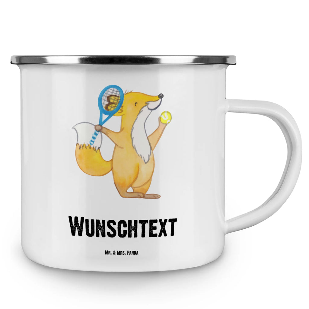 Personalised enamel cup Fox play tennis Gift, sport, hobby, giving, thank you, award, profit, athlete, ball sport, Playing tennis, tennis club, tennis tournament