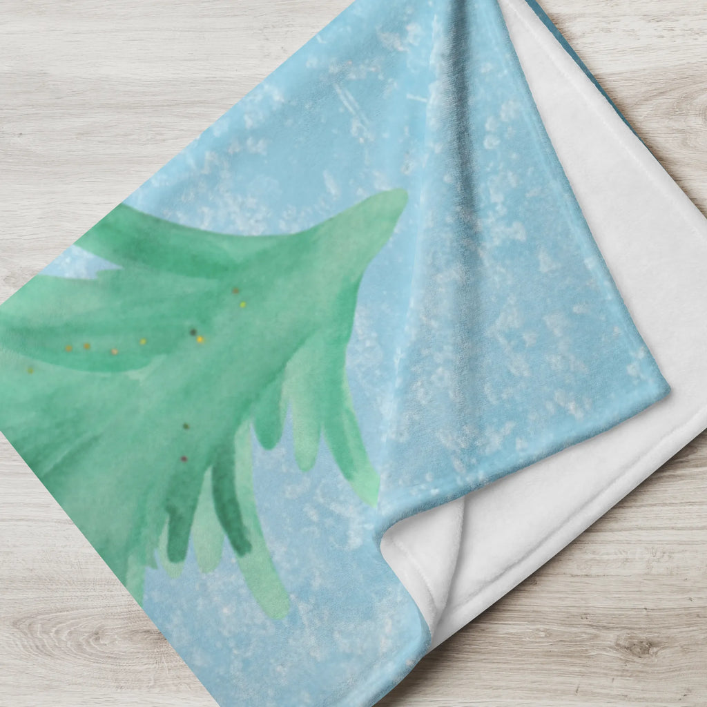 Kocyk dla niemowląt z imieniem lis Choinka Zima, Boże Narodzenie, dekoracje świąteczne, Mikołaj, Adwent, Wigilia, zimowy motyw