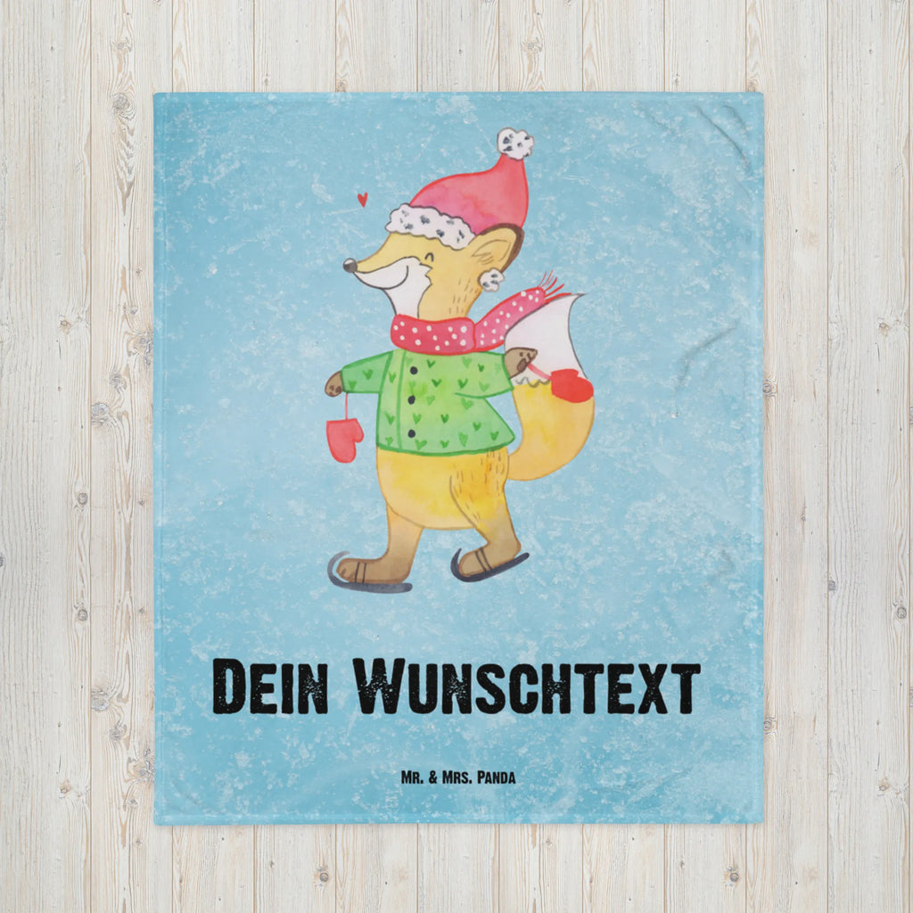 Baby blanket with name Fox skates Winter, Christmas, Christmas time, snow, christmas present, christmas days, winter, christmas time, santa claus, christmas, christmas eve, fir tree, christmas tree