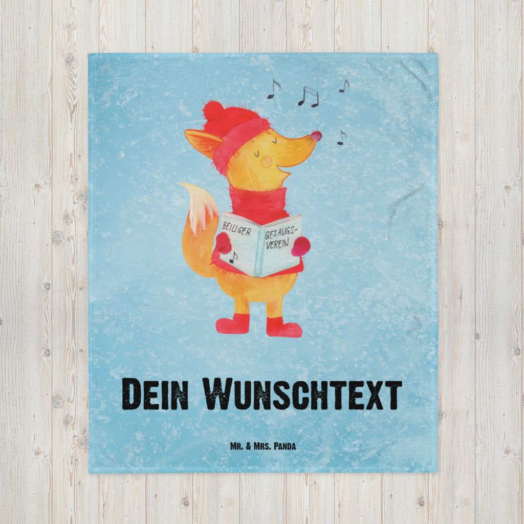 Kocyk dla niemowląt z imieniem lis Śpiewak Zima, Boże Narodzenie, dekoracje świąteczne, Mikołaj, Adwent, Wigilia, zimowy motyw