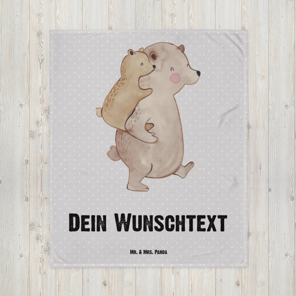 Kocyk dla niemowląt z imieniem Tata Niedźwiedź Rodzina, Dzień Ojca, Dzień Matki, brat, siostra, mama, tata, babcia, dziadek