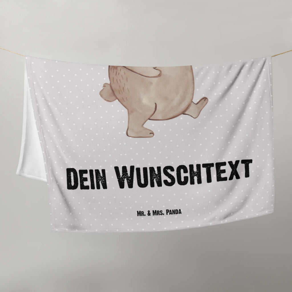 Kocyk dla niemowląt z imieniem Tata Niedźwiedź Rodzina, Dzień Ojca, Dzień Matki, brat, siostra, mama, tata, babcia, dziadek