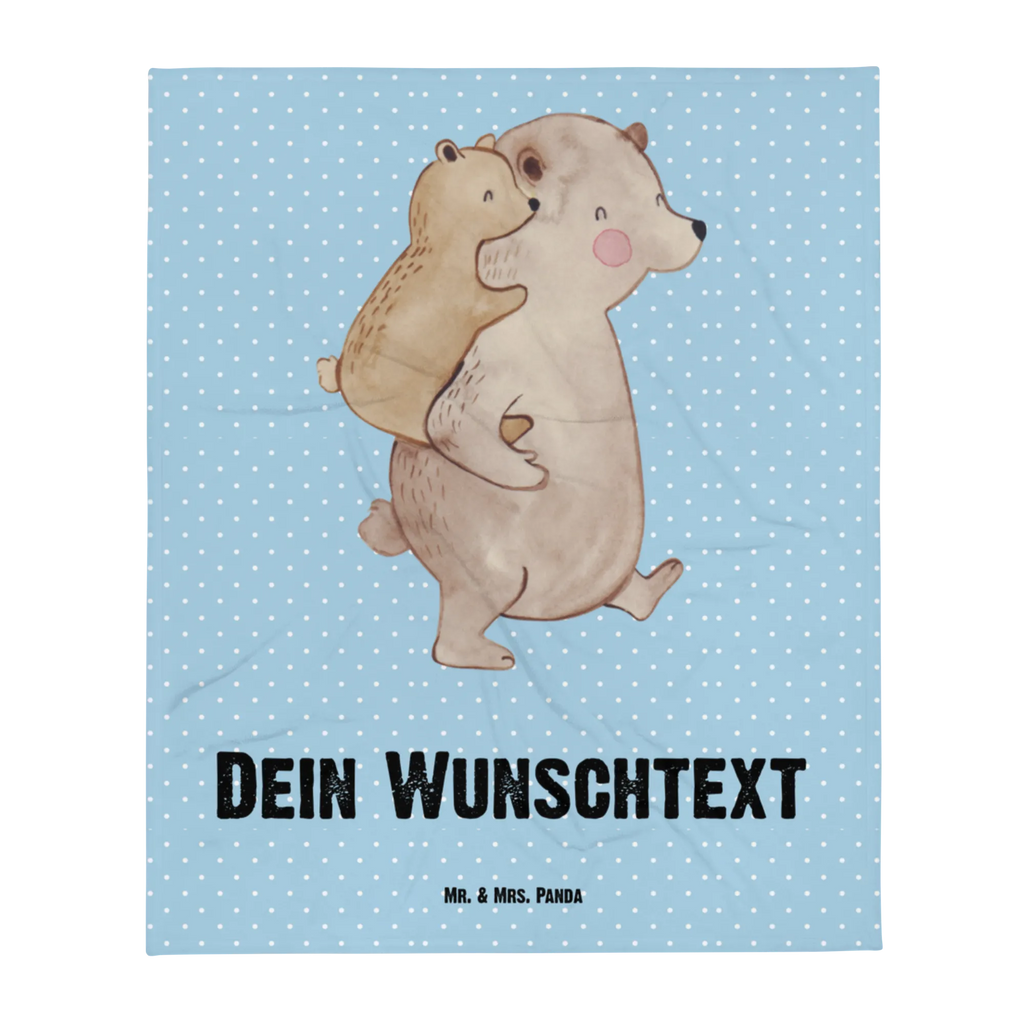Kocyk dla niemowląt z imieniem Tata Niedźwiedź Rodzina, Dzień Ojca, Dzień Matki, brat, siostra, mama, tata, babcia, dziadek
