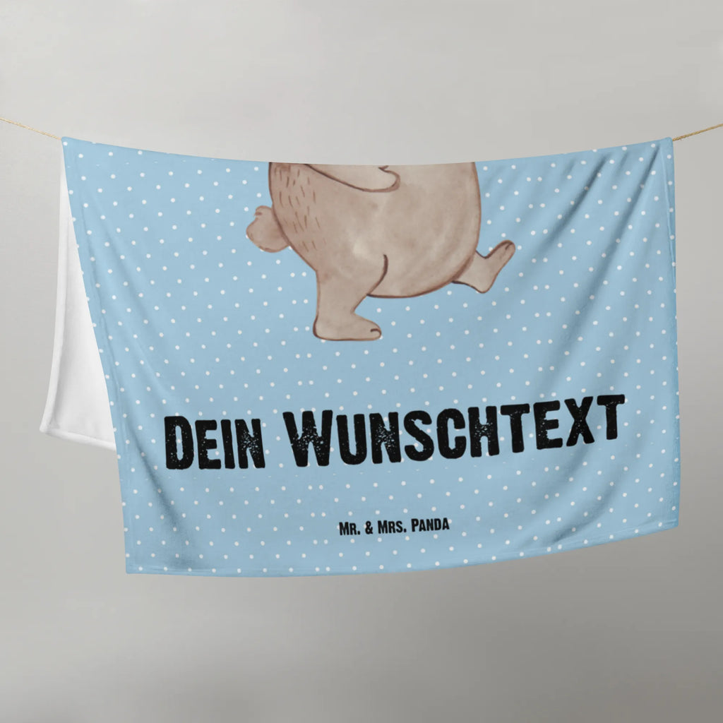 Kocyk dla niemowląt z imieniem Tata Niedźwiedź Rodzina, Dzień Ojca, Dzień Matki, brat, siostra, mama, tata, babcia, dziadek