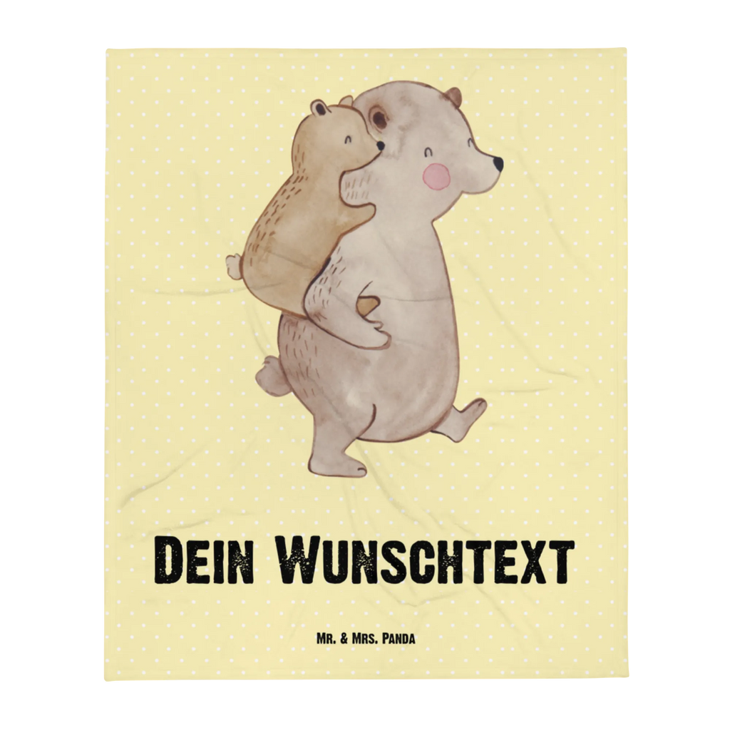 Kocyk dla niemowląt z imieniem Tata Niedźwiedź Rodzina, Dzień Ojca, Dzień Matki, brat, siostra, mama, tata, babcia, dziadek