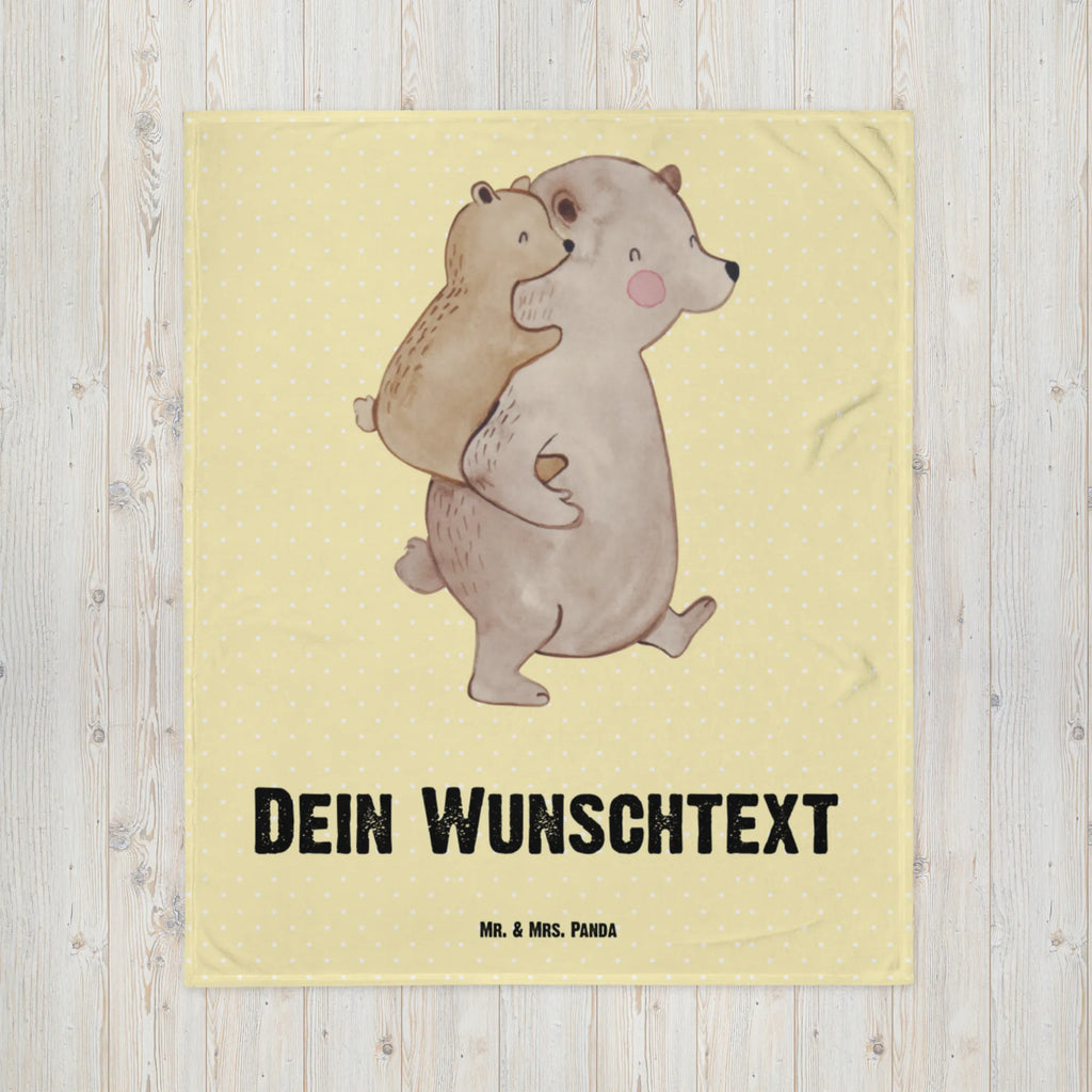 Kocyk dla niemowląt z imieniem Tata Niedźwiedź Rodzina, Dzień Ojca, Dzień Matki, brat, siostra, mama, tata, babcia, dziadek