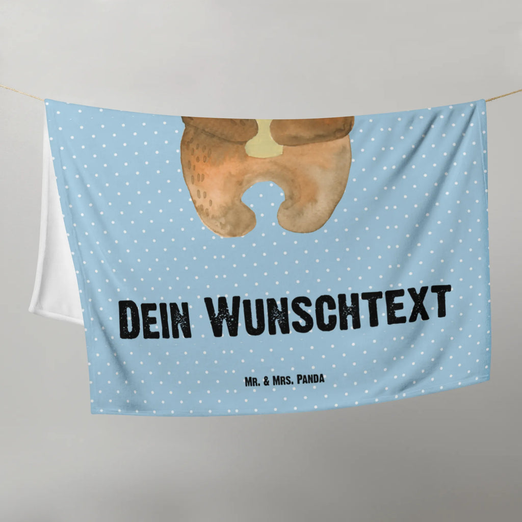 Baby blanket with name bear communion bear, teddy, teddy bear, cuddly toy, communion, catholic, baptismal candle, God's blessing