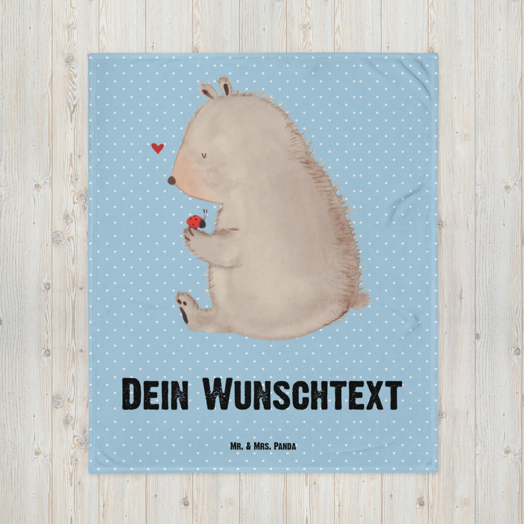 Baby blanket with name bear ladybug bear, teddy, teddy bear, cuddly toy, life is beautiful, love, ladybird, motivation, freedom