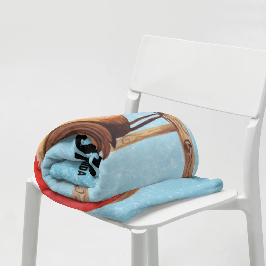 Baby blanket with name robin Sleds Winter, Christmas, Christmas time, snow, bird, sleigh