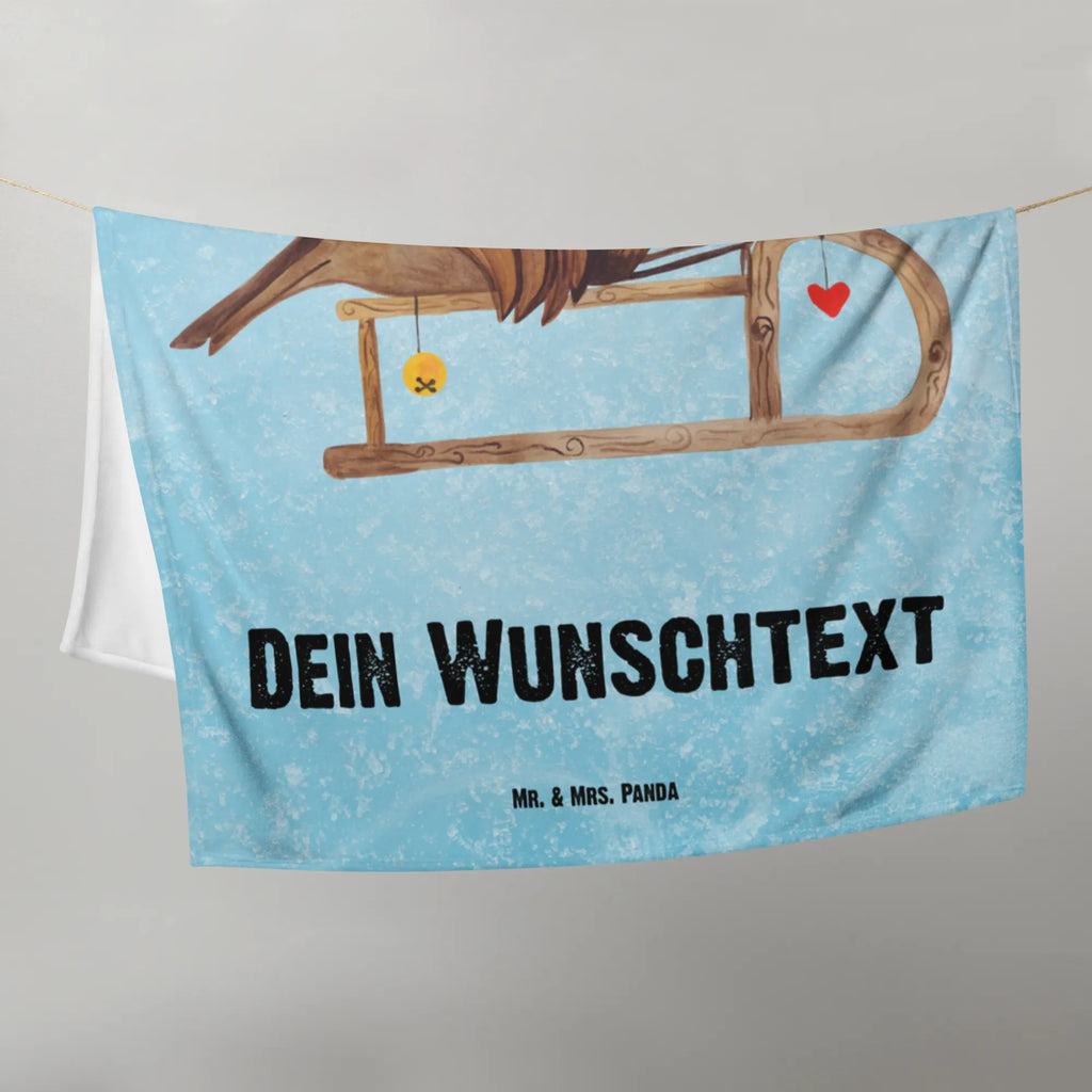 Baby blanket with name robin Sleds Winter, Christmas, Christmas time, snow, bird, sleigh