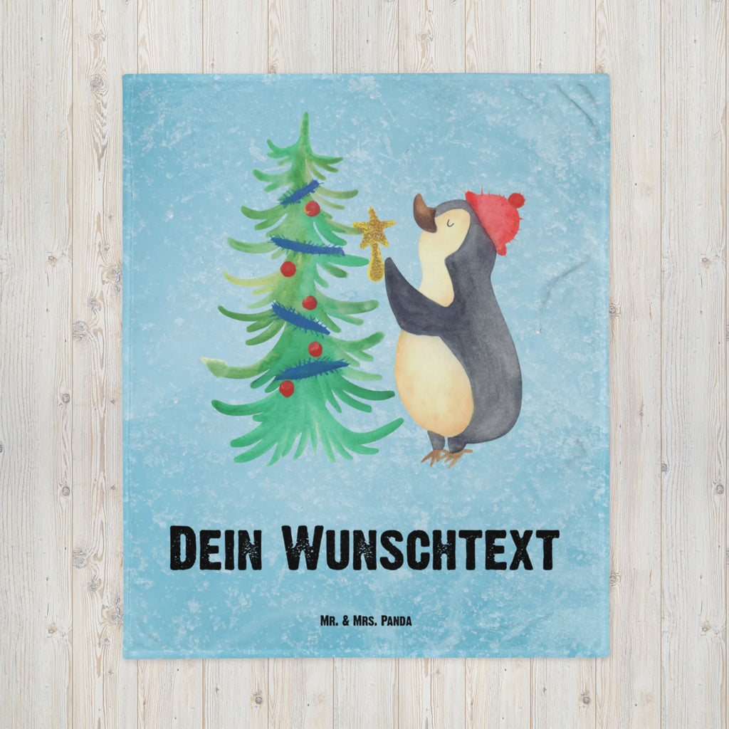 Babydecke mit Namen Pinguin Weihnachtsbaum Babygeschenk mit Namen, Babydecke bedrucken, Babygeschenk personalisiet, Babydecke mit Namen, Babdyecke personalisiert, Krabbeldecke mit Namen, Krabbeldecke personalisiert, Winter, Weihnachten, Weihnachtsdeko, Nikolaus, Advent, Heiligabend, Wintermotiv, Pinguin