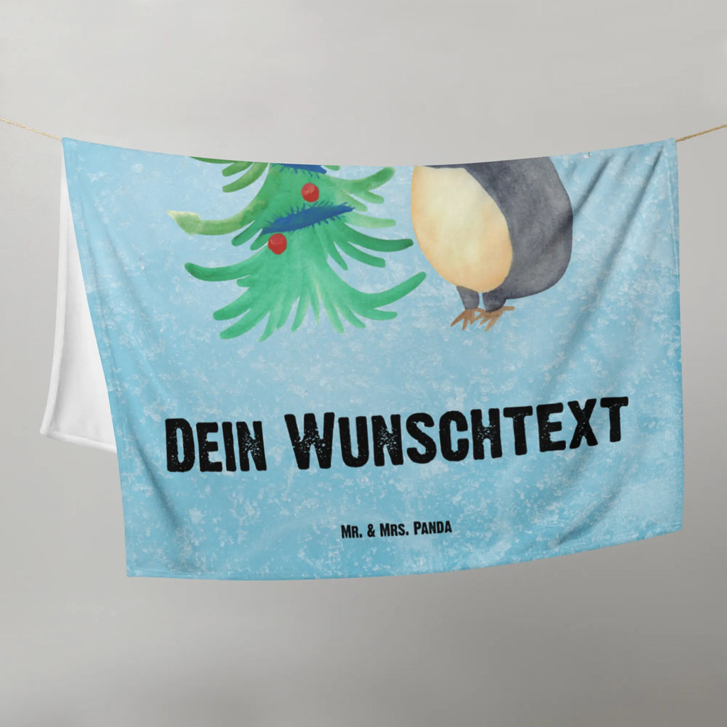 Babydecke mit Namen Pinguin Weihnachtsbaum Babygeschenk mit Namen, Babydecke bedrucken, Babygeschenk personalisiet, Babydecke mit Namen, Babdyecke personalisiert, Krabbeldecke mit Namen, Krabbeldecke personalisiert, Winter, Weihnachten, Weihnachtsdeko, Nikolaus, Advent, Heiligabend, Wintermotiv, Pinguin