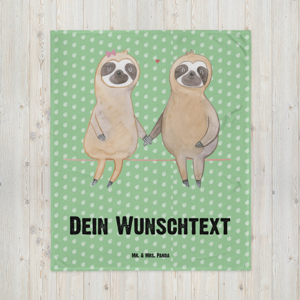 Baby blanket with name sloth pair Sloth, sloth, trend animal, in love, love, lovers, engaged, together, lazy, sloth couple, sloth love, relax, favourite animal