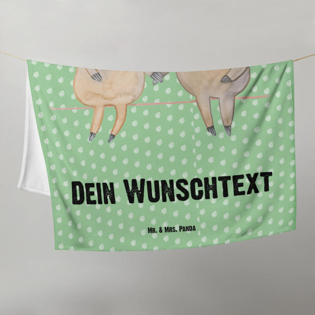 Baby blanket with name sloth pair Sloth, sloth, trend animal, in love, love, lovers, engaged, together, lazy, sloth couple, sloth love, relax, favourite animal