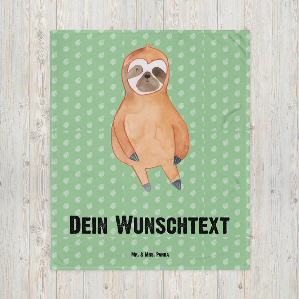 Baby blanket with name sloth Satisfied Sloth, sloth, trend animal, break, relax, happiness, favorite animal, contented, happy, lazy