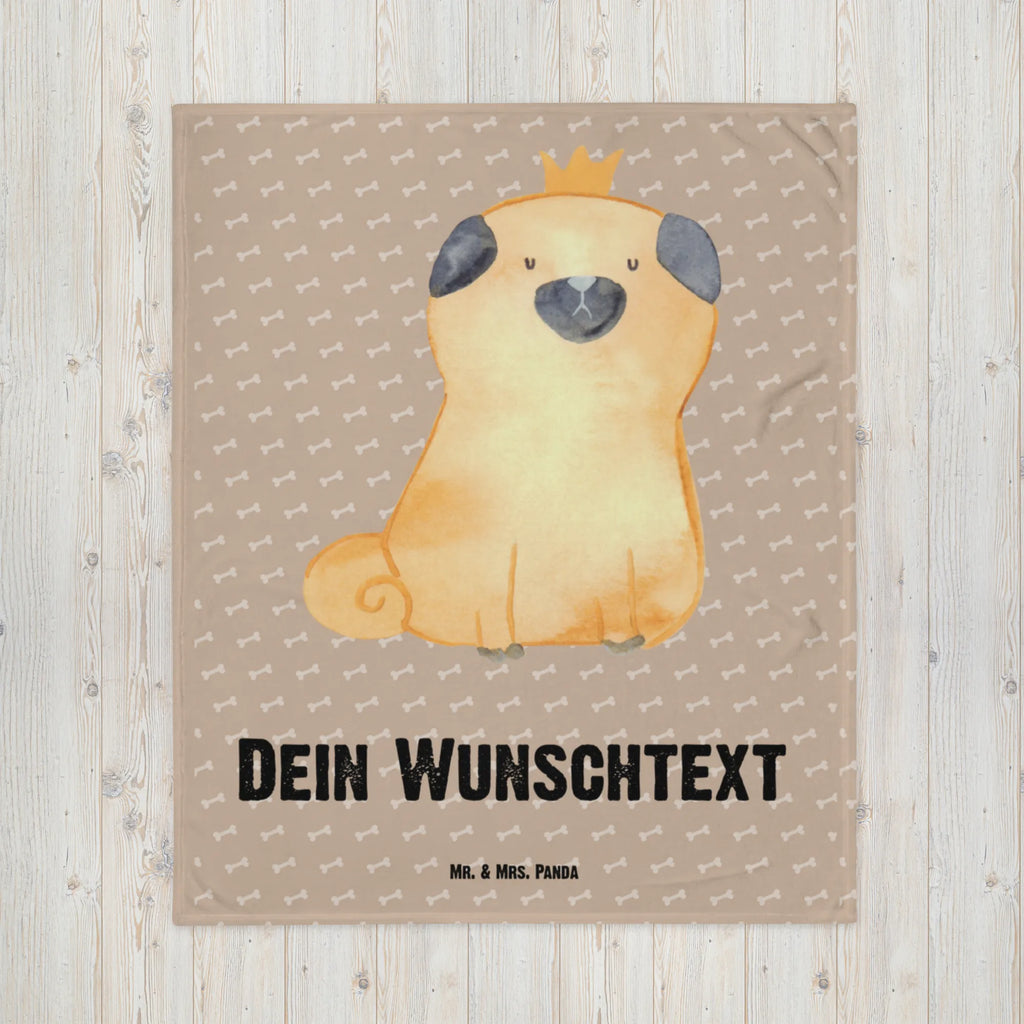 Kocyk dla niemowląt z imieniem mops korona Pies, motyw psa, zwierzę domowe, rasa psa, miłośnik zwierząt, właściciel psa, powiedzenia