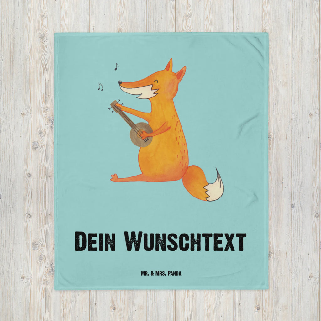 Baby blanket with name Fox guitar fox, foxes, forest wildlife, clever as a fox, animal lover, Fox, gift musician, singer, musician, guitar, music saying