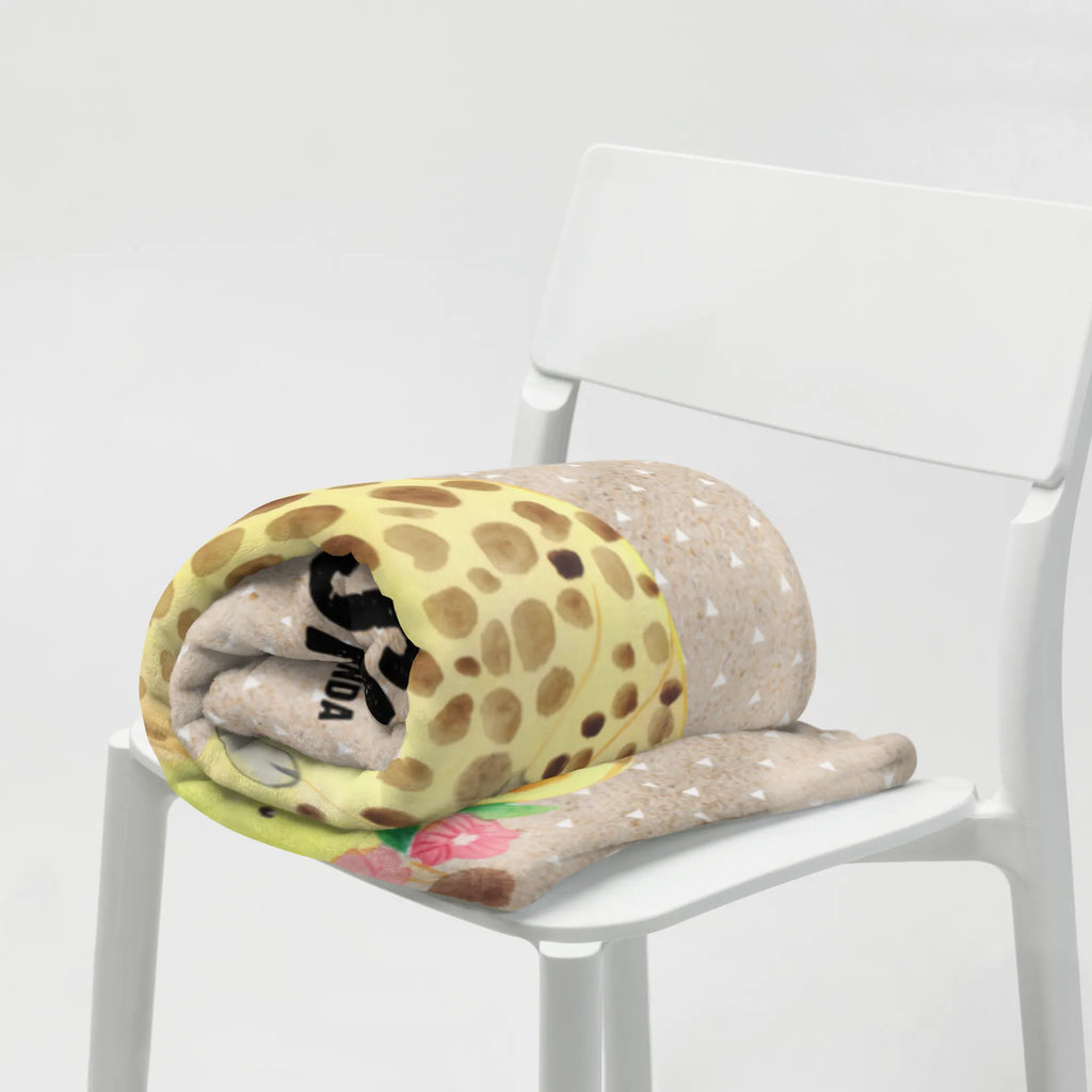 Kocyk dla niemowląt z imieniem żyrafa Wieniec kwiatów Afryka, dzikie zwierzęta