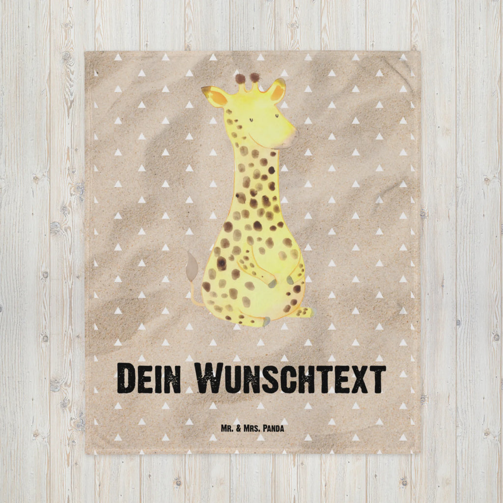 Baby blanket with name giraffe Satisfied Africa, Happiness, Adventure, Giraffe