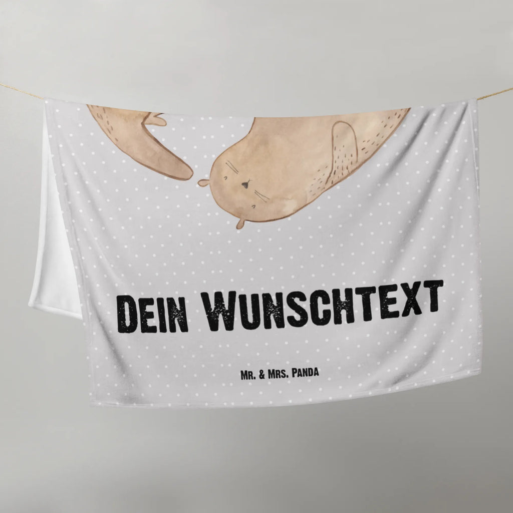 Baby blanket with name otter Heart otter, marten, sea otter, European otter, water mammal, aquatic animal, baby otter, predator, water, otter gifts, animal lover, gift ideas for animal lovers, animal, mammal, water animal, gifts for people in love, love, life together, anniversary, love you, proof of love, heart, better half, love gift, engagement, wedding day