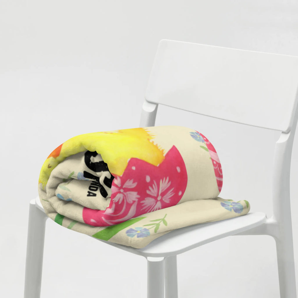 Kocyk dla niemowląt z imieniem pisklę wykluwanie Wielkanoc, zajączek wielkanocny, prezenty wielkanocne, gniazdo wielkanocne, dekoracje wielkanocne, prezenty na Wielkanoc, prezent wielkanocny, prezenty wielkanocne dla dzieci, Wielkanoc dla dzieci