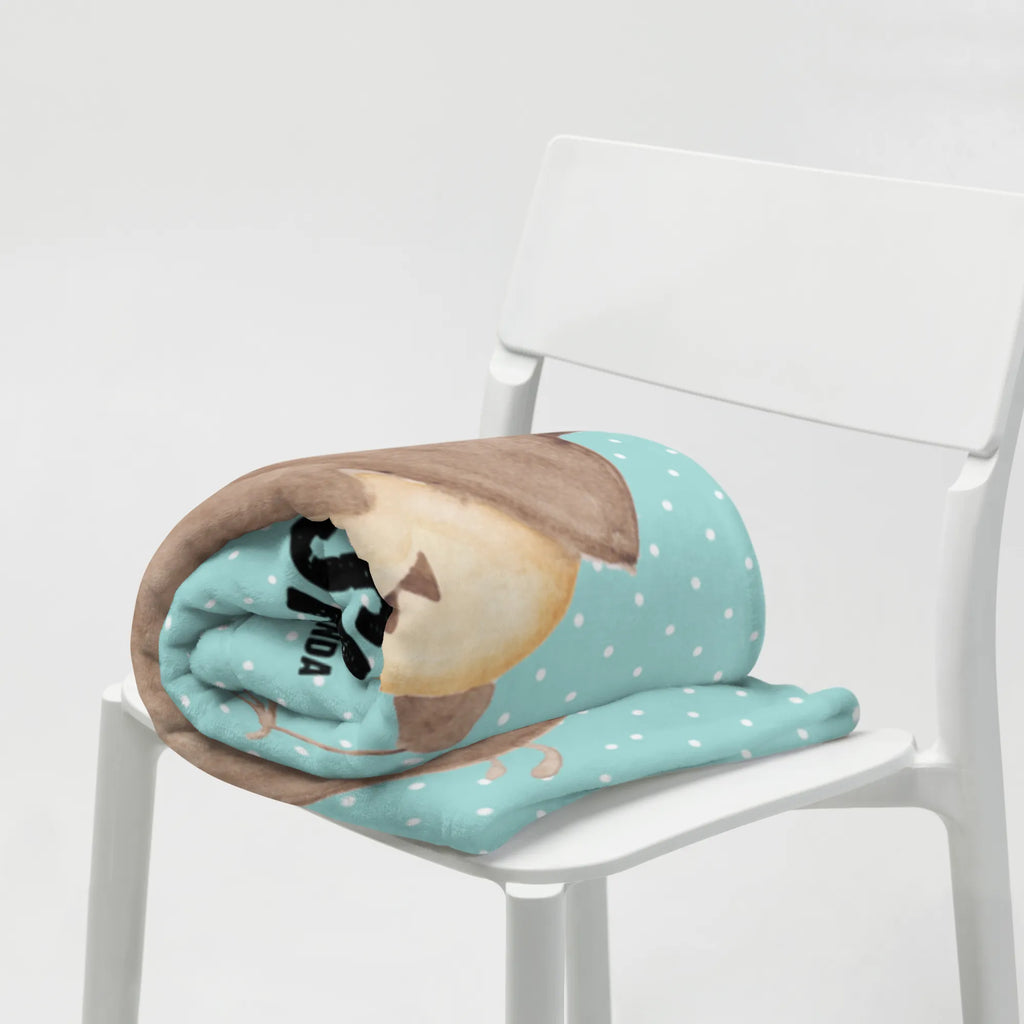 Kocyk dla niemowląt z imieniem sowa zadowolona Sowa