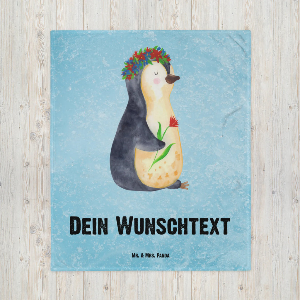 Baby blanket with name Penguin Flower Penguin, North Pole, Winter, Penguins, goals, wishes, wreath of flowers, universe, lovesickness, motivation, gift idea, life, love of life, goals in life, penguins